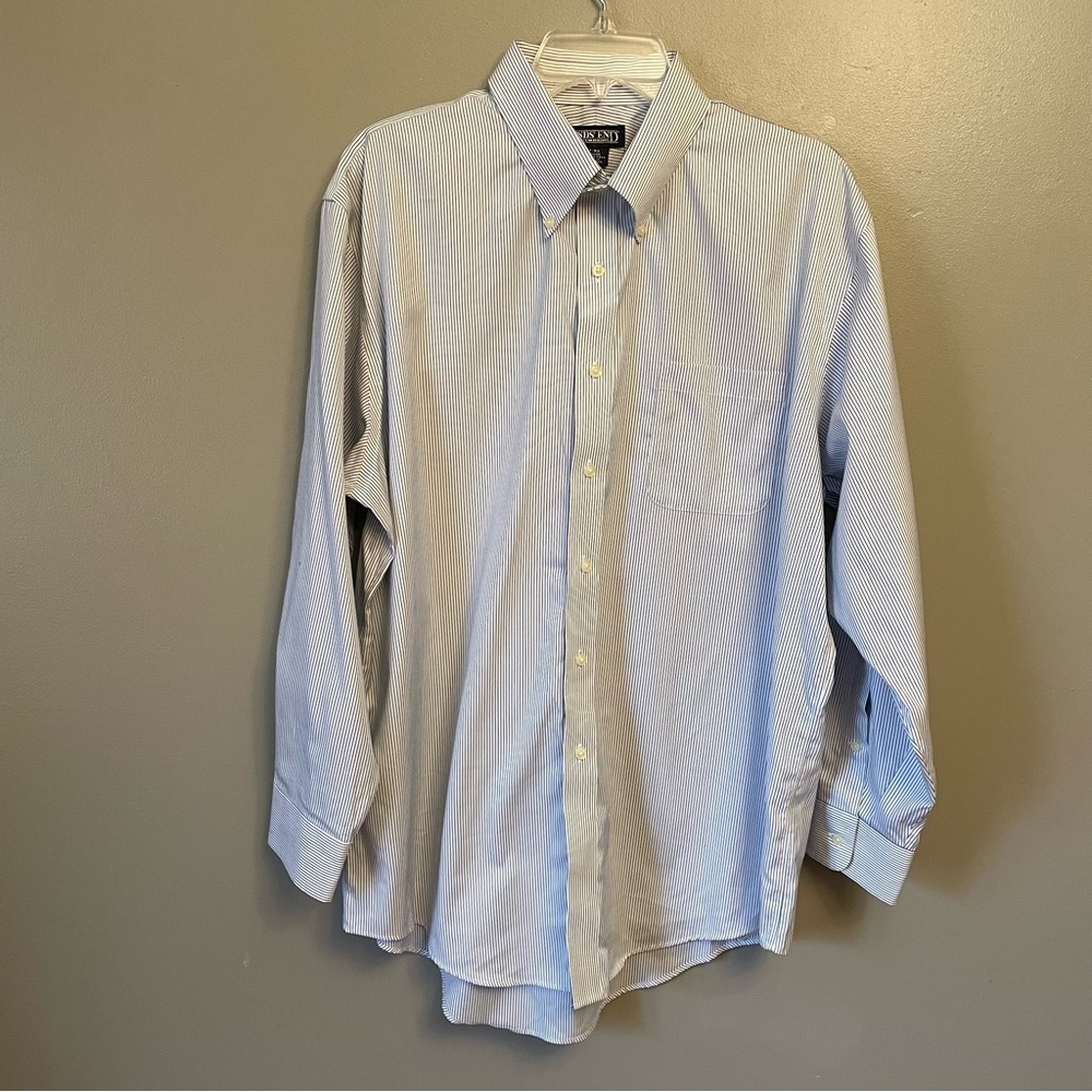 Lands' End Men's Dress ShirtStripes - Size  17 Regular
